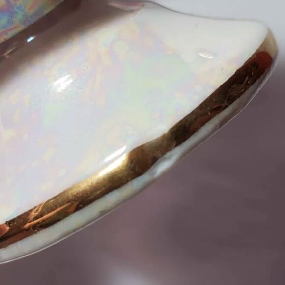 Pink Flowers Teacup and Saucer Opalescent Vintage - Picture 7 of 8